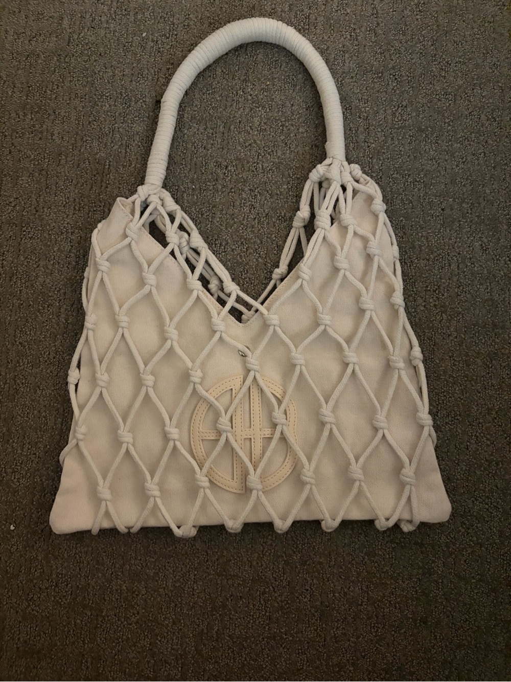 Anine Bing Gaia Bag- macrame cream shoulder bag